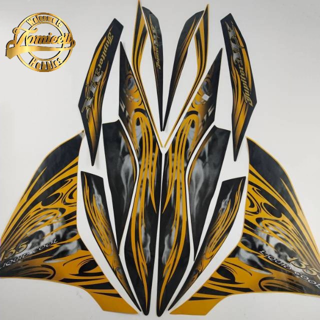 Decal stiker striping motor yamaha Jupiter mx new 135 2011 gold list body