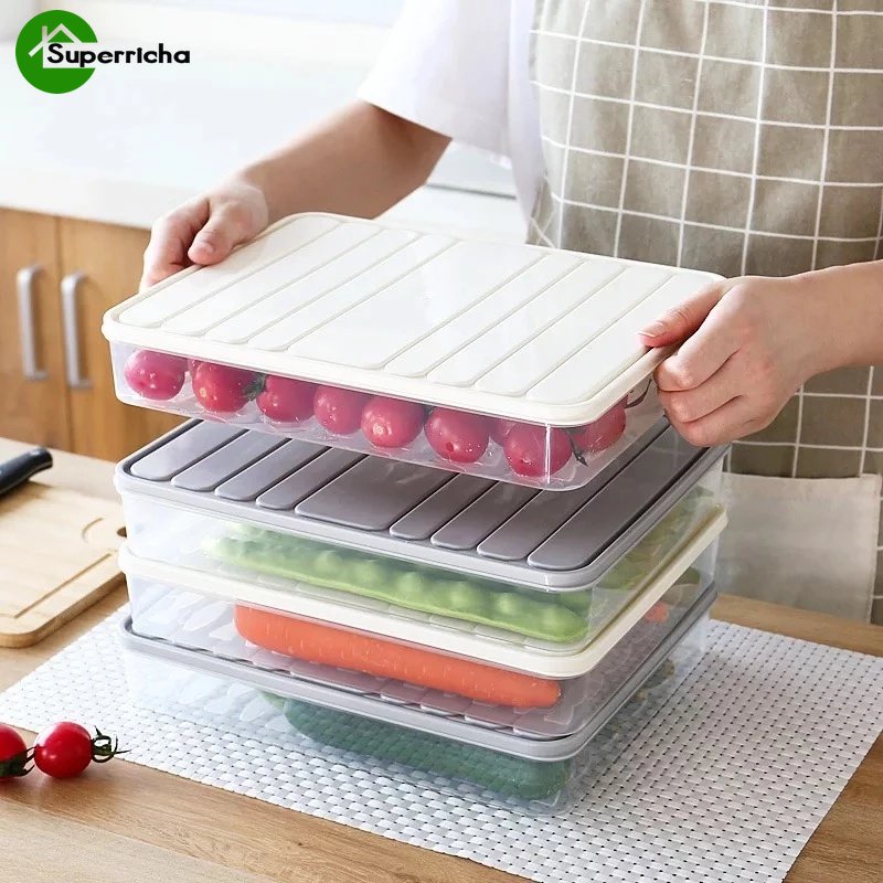 Hot Sale/Kulkas Makanan Fresh-keeping Box/Kotak Organizer Pangsit Telur Dengan Tutup/Wadah Kulkas Laci Kotak Penyimpanan/Wadah Buah Sayur Fresh Keep