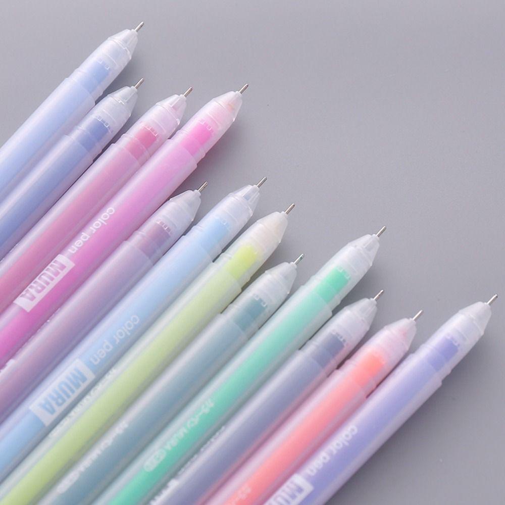 Nanas 12warna /Set Gel Pen Tinta Warna Hadiah Siswa Alat Tulis Pena Penandatanganan