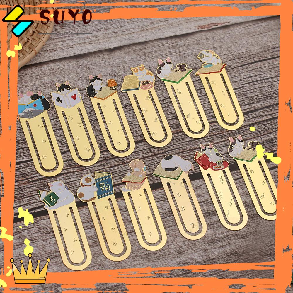 Suyo Bookmark Stationery Kartun Label Logam