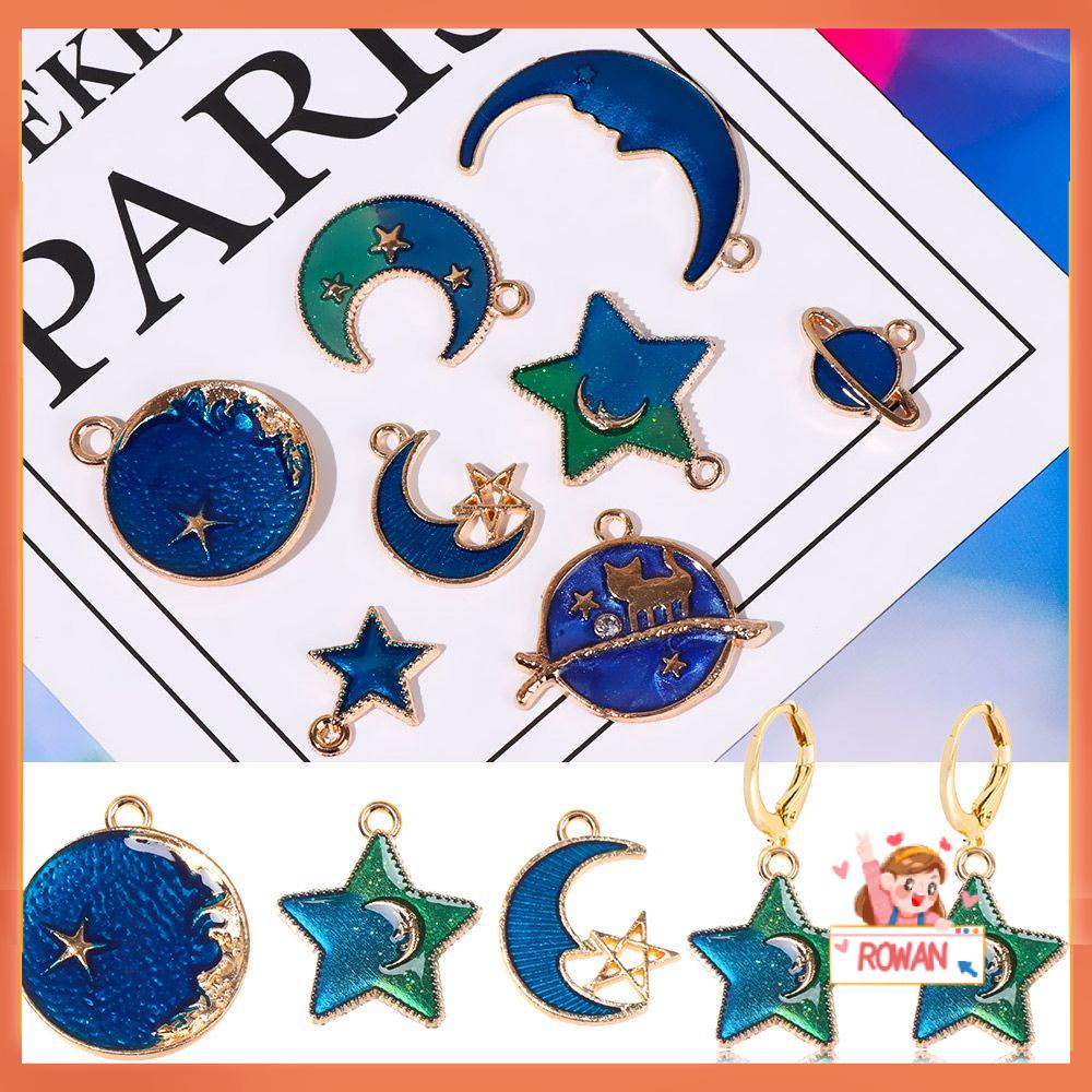 R-flower Menjuntai Charms Mode Baru Mimpi Biru Langit Membuat Perhiasan Handmade DIY Earrings