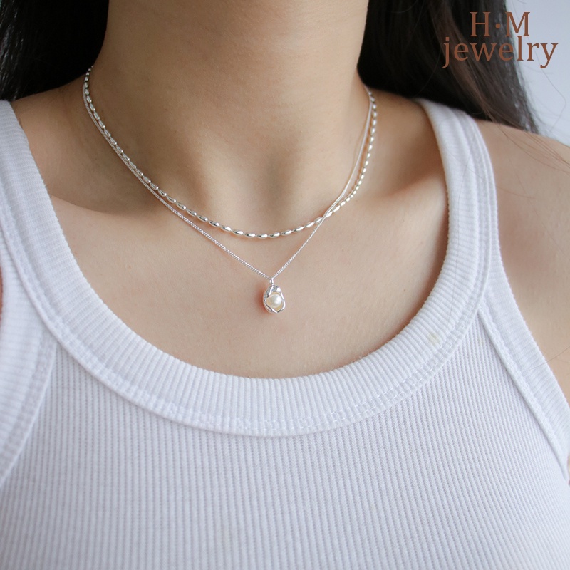Kalung Manik Padi Simple High Sense Twin Beaded New2023