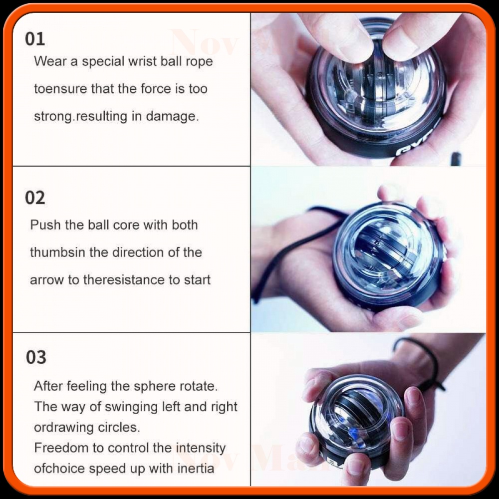 Alat Latihan Tangan Wrist Ball Gyro Spinner Exercise -SP925