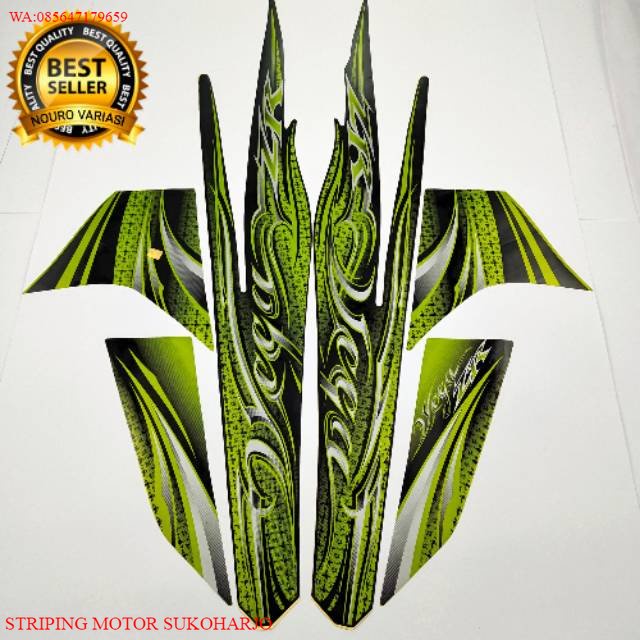 (ORI) Striping Yamaha Vega zr 2011 hitam hijau KUALITAS ORIGINAL MURAH