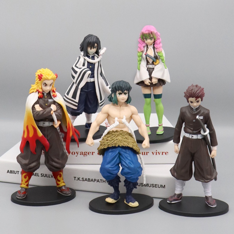 Anime Demon Slayer Figure Kamado Tanjirou Nezuko PVC 16cm Action Figure Model Zenitsu Figurine Inosuke Patung Mainan