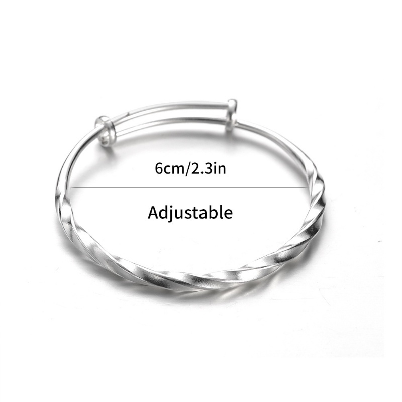 Pacaran Suasana Gelang Hias Minimalis Tidak Teratur Perhiasan Aksesoris Gelombang Mengkilap Ladies' Bangle Adjustable Silver Alloy Bracelet