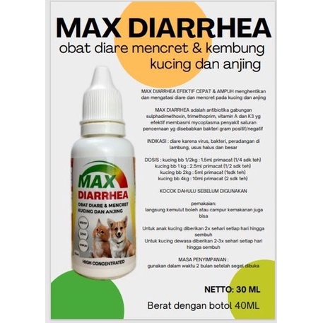 Max Diarrhea 30ml Obat Diare Kucing, Anjing