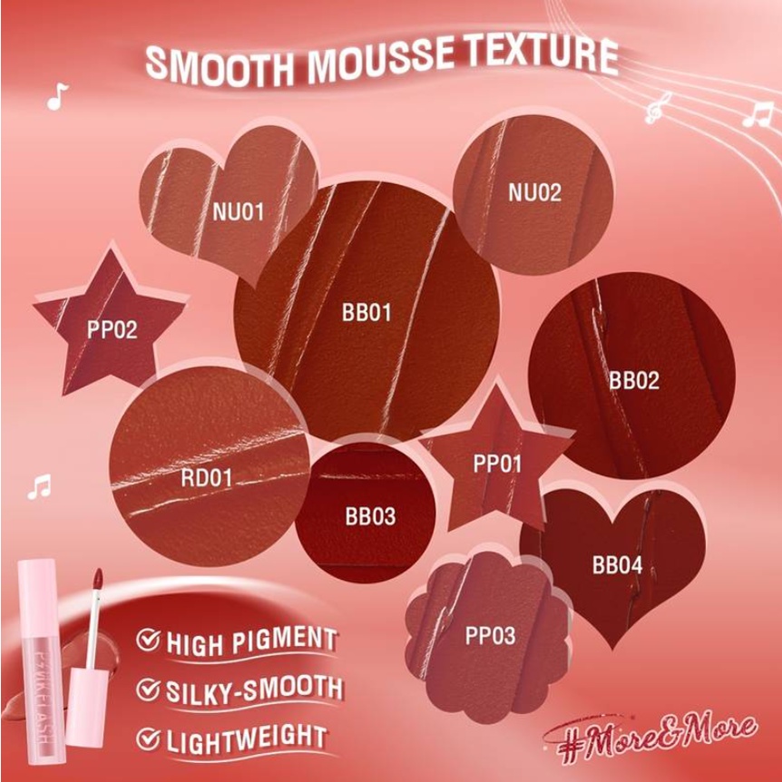 (READY &amp; ORI) PINKFLASH AIRY MATTE MOUSSE TINT SILKY MATTE FINISH PF-L08