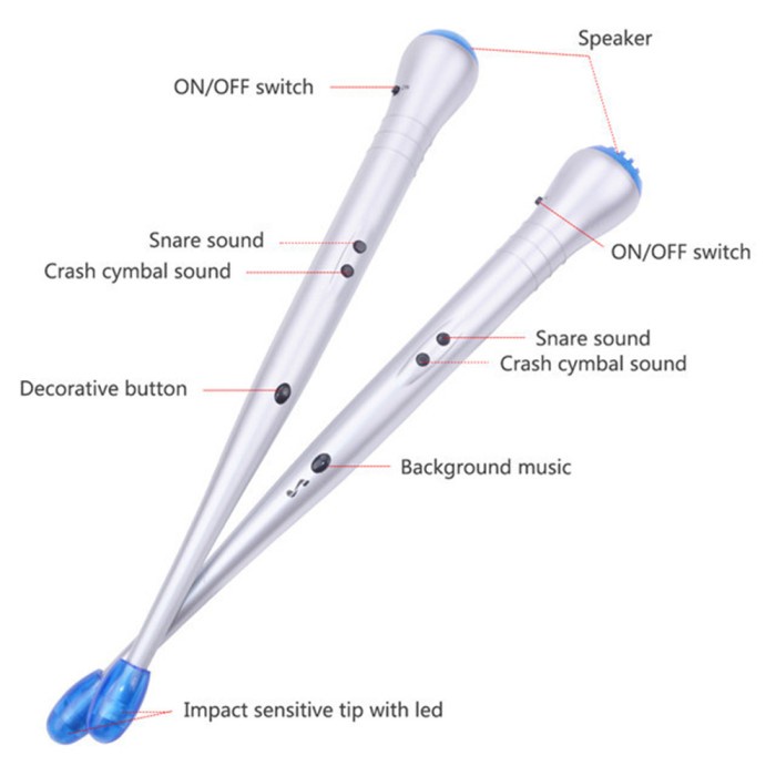 Electronic Air DrumStickS Stik Drum Udara Elektronik Mainan Anak Musik