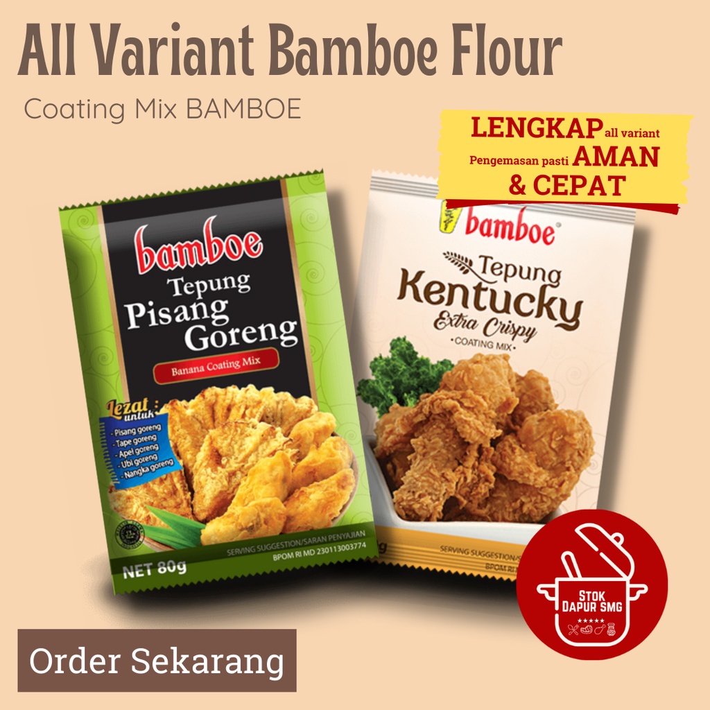 

BAMBOE Aneka Tepung Coating Mix Kentucky Extra Crispy / Pisang Goreng 80gr