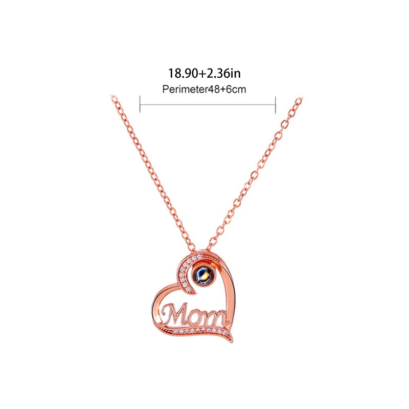 100bahasa I Love You Mama Pesona Rantai Kalung Hadiah Hari Ibu Cinta Bentuk Hati Liontin Choker Hadiah Liburan Ibu