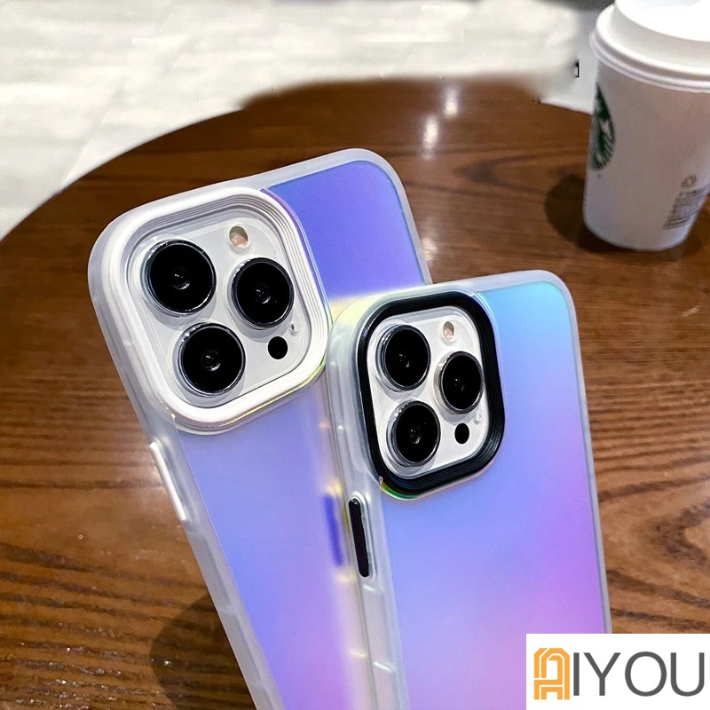 IPHONE Soft Case Transparan Anti Shock Laser Matte Mewah Untuk Iphone14 13 12 11 Pro Max XS XR X8 7 Plus SE3 Cover Perlindungan Lensa