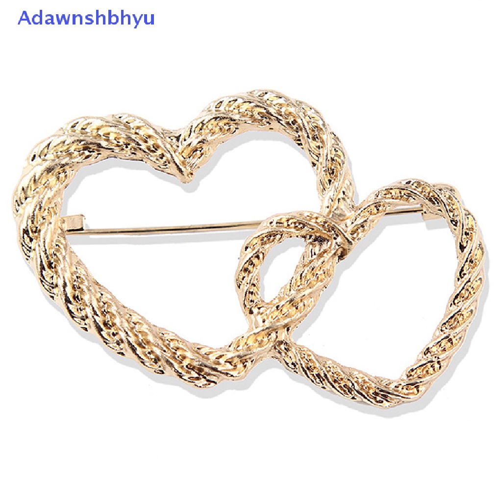 Adhyu Jantung Bros Logam Desain Sederhana Hati Cinta Wanita Unisex Brooch Pin Hadiah ID