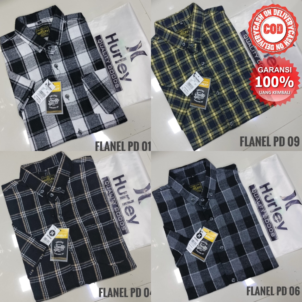 PROMO COD Kemeja Flanel Pria Lengan Pendek Kemeja Kotak Kotak Pria Lengan Pendek Hem Pria Lengan Pen