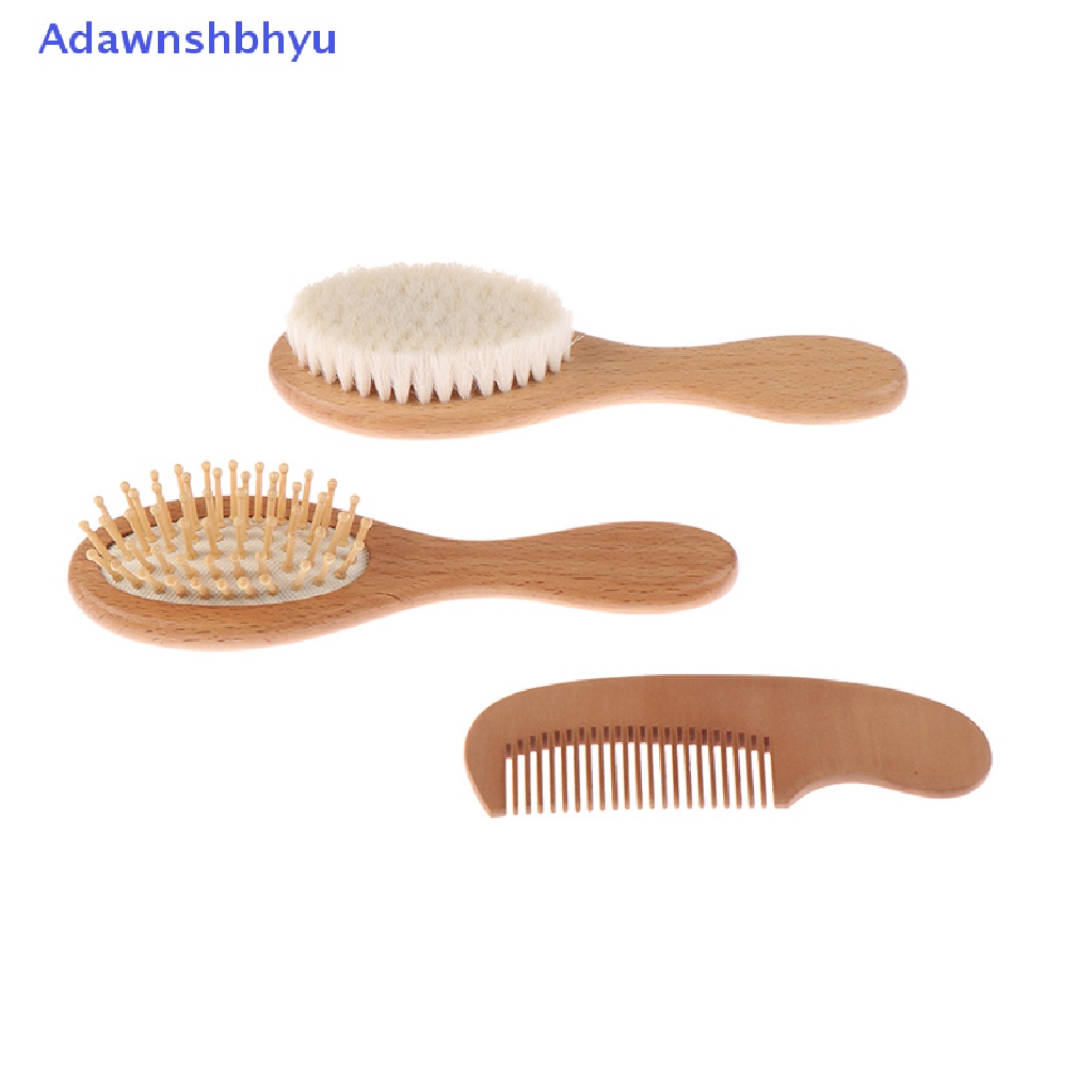 Adhyu 2pcs/Set Bulu Bayi Kepala Sisir Kambing Sikat Lembut Comfort Massager Set ID