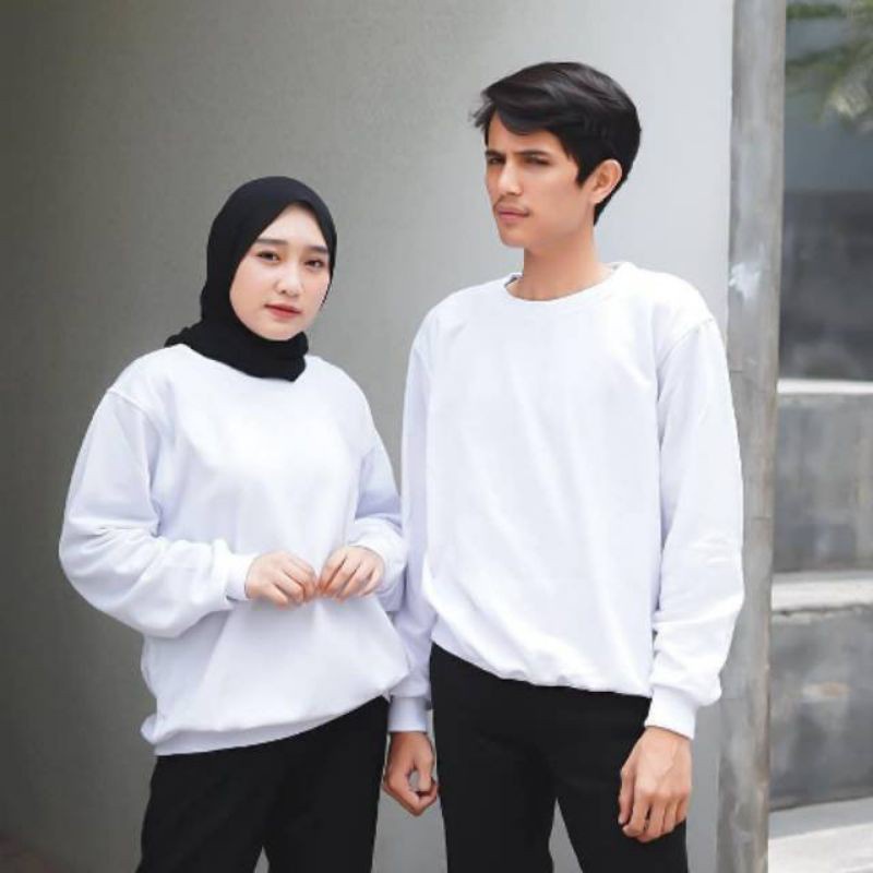 Crewneck Sweater Basic Polos Unisex - Sweater Polos Unisex Crewneck Dasar