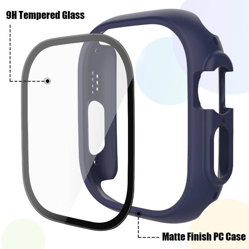 Kaca+case Untuk Apple Watch Ultra 49mm Smartwatch PC Case Pelindung Layar Bumper Tempered iwatch Ultra 49mm Cover Pelindung