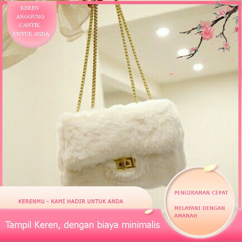 Tas Wanita Selempang Kerenmu Bulu ZAMZAM BBAO  Sling Bag Bulu Tas Bulu Import Tas Murah Batam Tas Pe