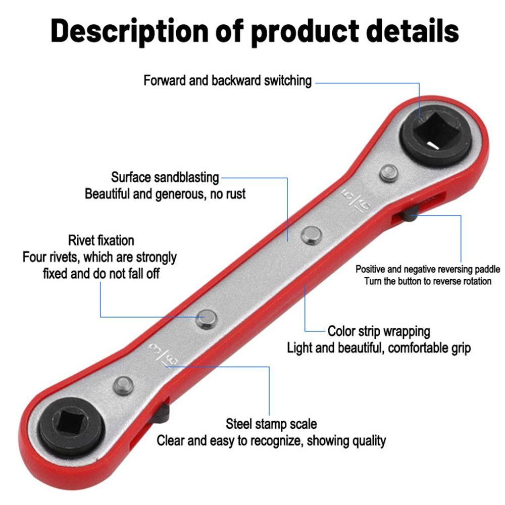 POPULAR Populer Cold Storage Wrench Untuk Peralatan Pendingin Bongkar Pasang Sekrup Perbaikan Mobil Square Ratchet Wrench