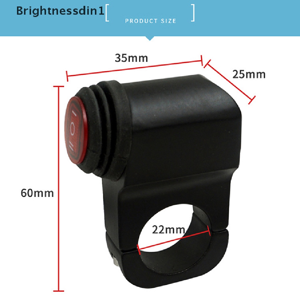 [Brightnessdin1] 22mm Aluminium Alloy Stang Motor Headlight V Fog Switch Butik Tiga Posisi