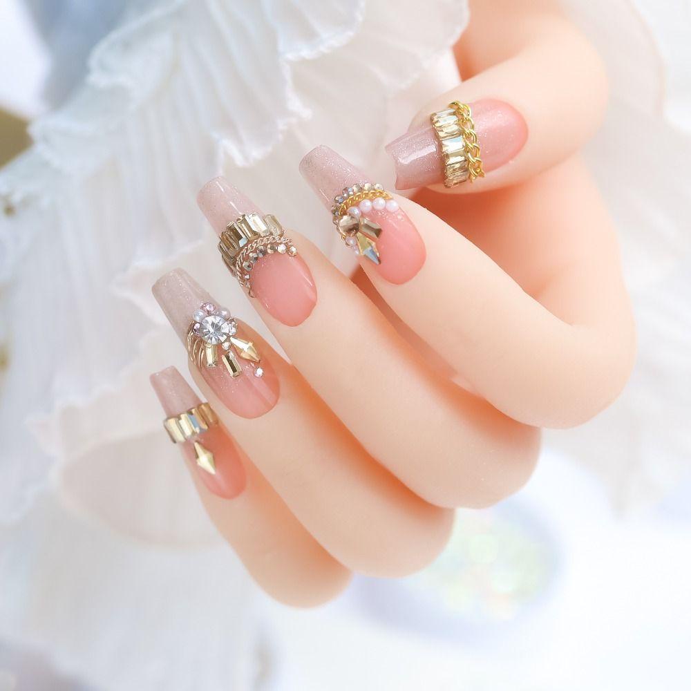 Mxbeauty Ornamen Nail Art 3D Bentuk Kristal Flatback Kaca Warna-Warni Persegi Panjang Shiny Manicure Aksesoris