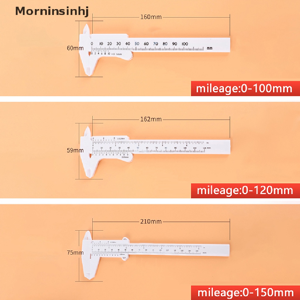 Mornin Jangka Sorong Plastik Mini DIY Alat Woodworking Metalworking Skala Ganda Sliding Gauge Plastic Vernier Caliper Aperture Depth Diameter Measure Tool id