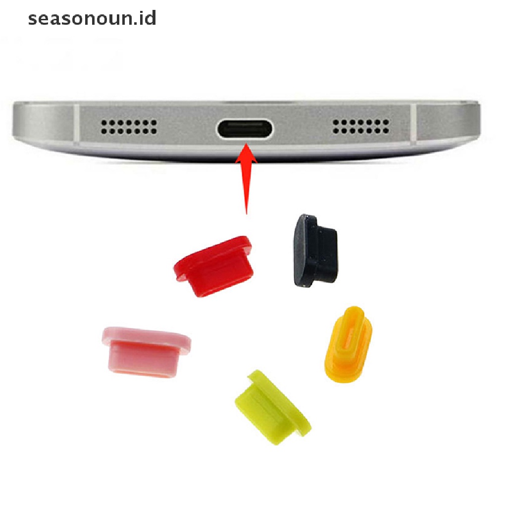 Seasonoun 10PCS Silikon Type-C Plug Debu USB Charging Port Protector Untuk Ponsel Pintar.