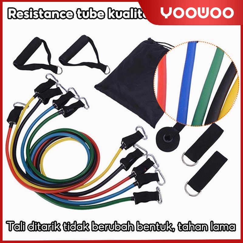 Resistand band set 11pcs /11in1 Set tali fitness/Set tali gym/Band stretching