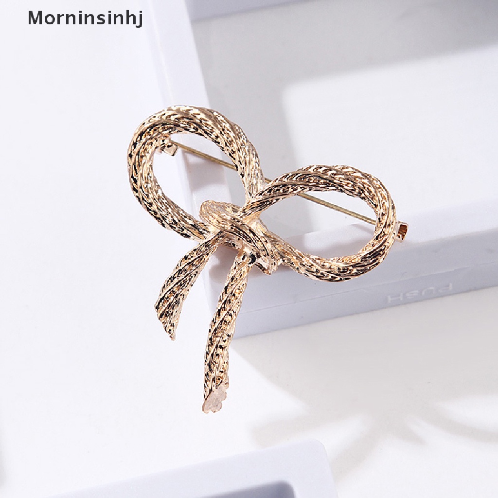 Mornin Fashion Busur Bros Untuk Wanita Ikatan Simpul Bros Pin Safety Lapel Pin Brooch Pernikahan Perhiasan Aksesoris id