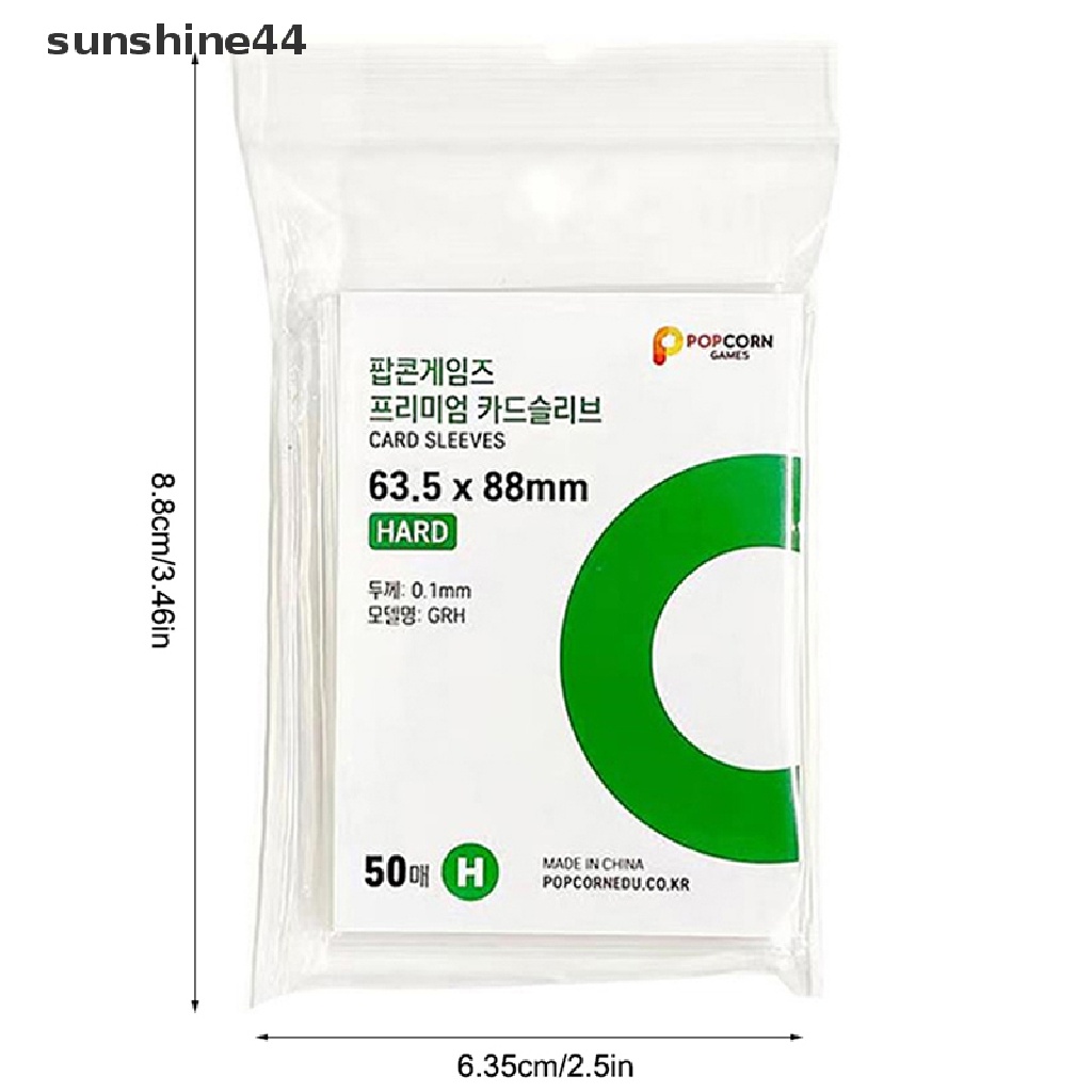 Sunshine 50pcs Original Korea Card Sleeves Acid Free Hard 3inch Photocard Pelindung Film ID