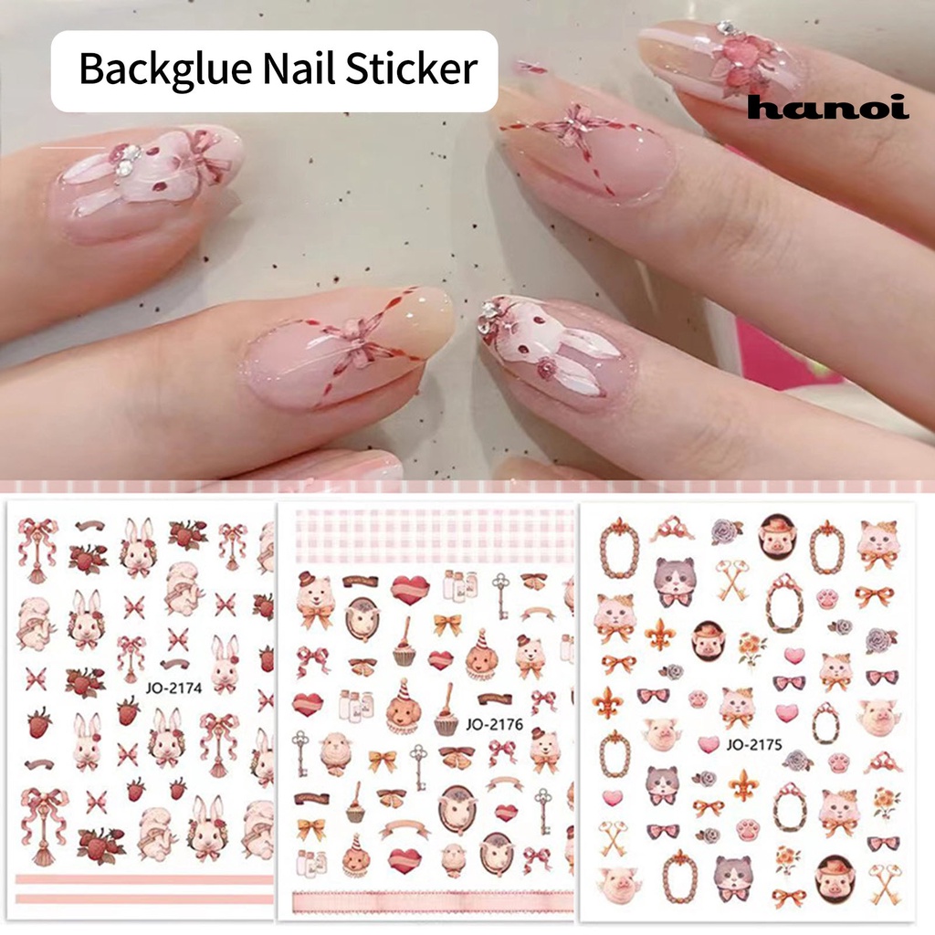 Hi Stiker Kuku Self-adhesive Tidak Luntur Tahan Jatuh Tahan Air Removable Dekorasi Kuku Ultra Tipis Lem Belakang Manicure Sticker Untuk Salon Kuku