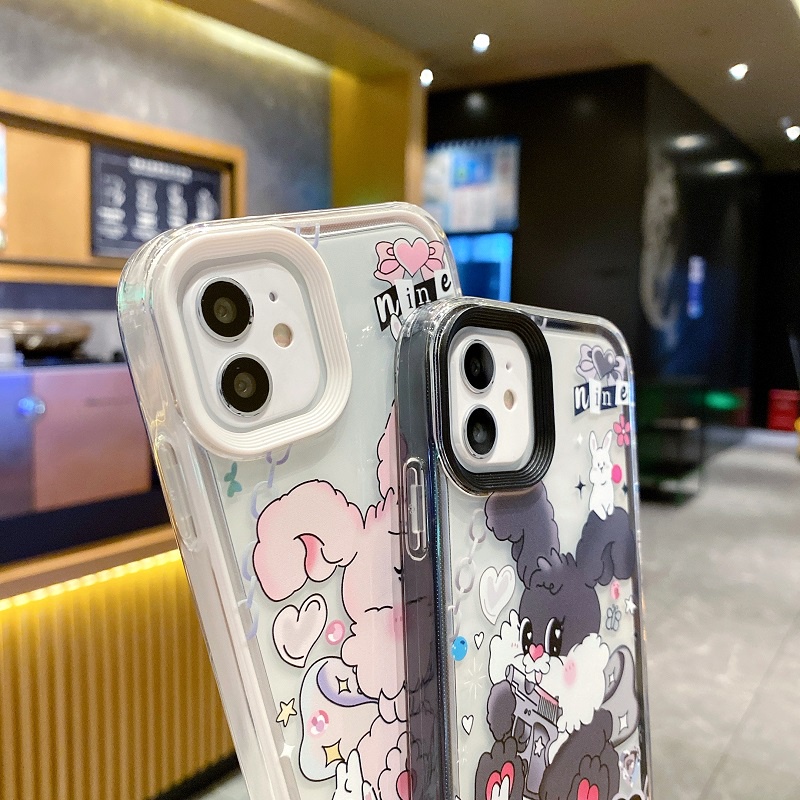 IPHONE Casel Pelindung Motif Kartun Kelinci Lucu 3-in-1 Untuk Iphone14 13 12 11 Pro MAX X XR XS Max7 8 Plus