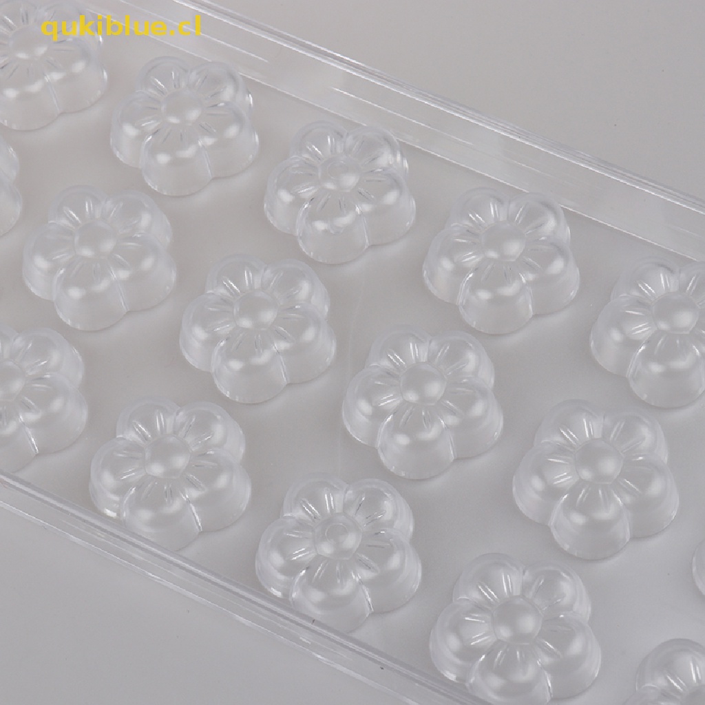 Qukiblue Cetakan Permen Coklat Batangan 3D Tray Bentuk Plastik Bunga Baking Pastry Tools cl