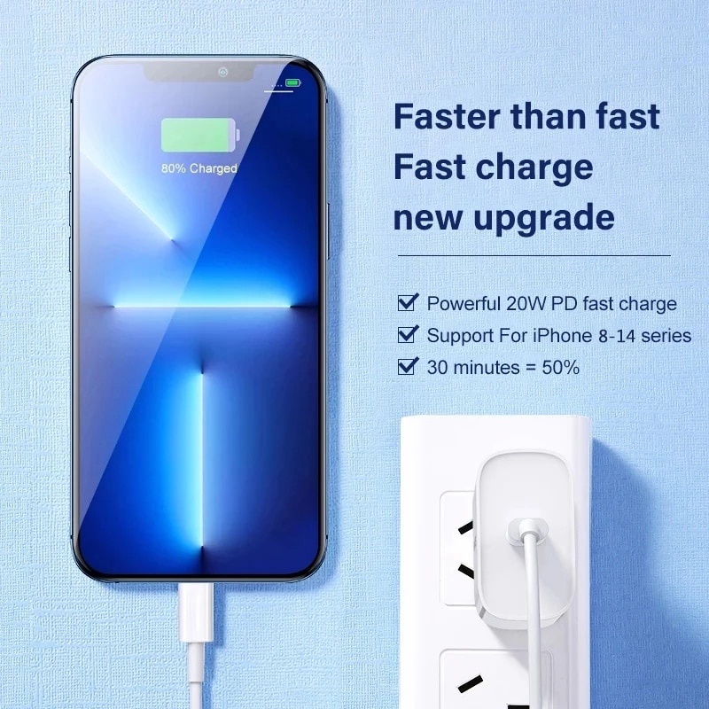 IPHONE Charger Pengisian Cepat PD 20W Original Untuk Iphone14 13 Pro 11 12 Pro Max Mini XS XR X7 8 Plus Quick Charge Tipe C USB C Kabel