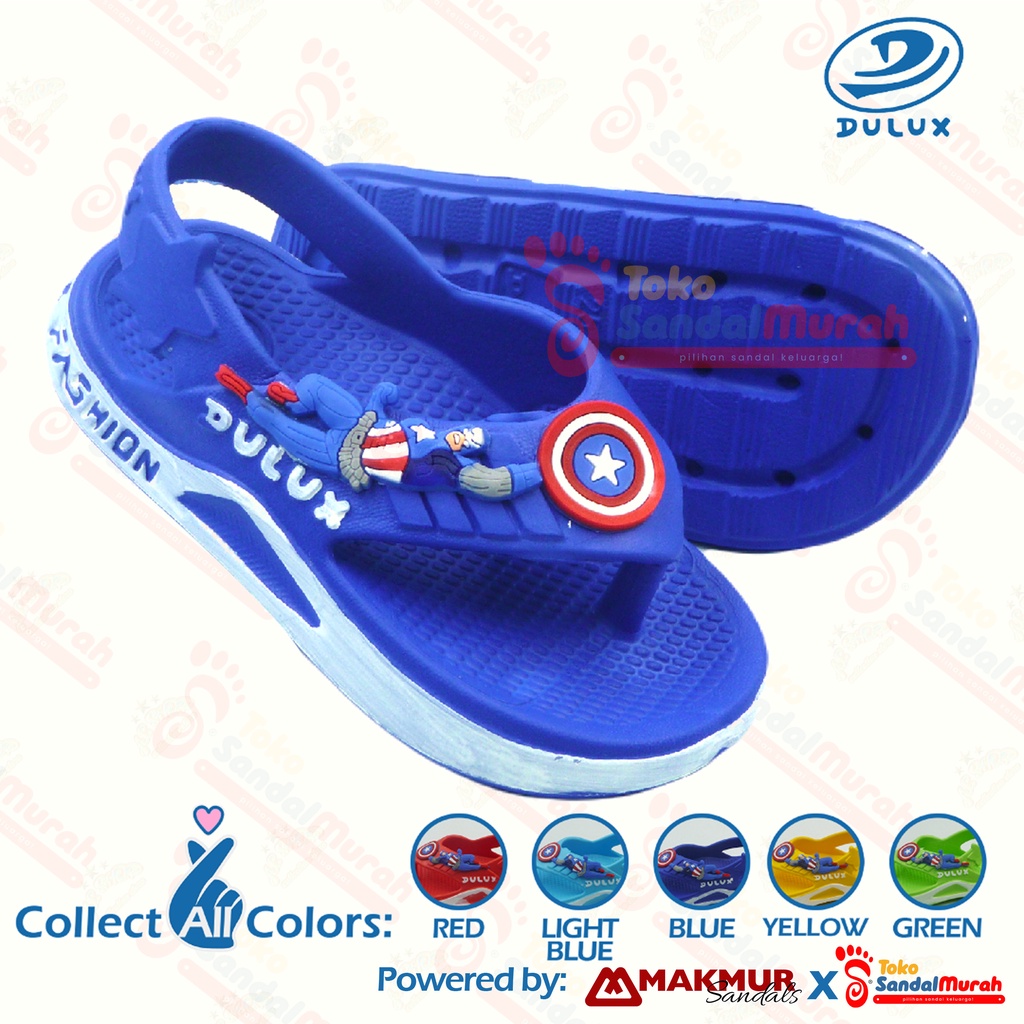 Toko Sendal Murah - Sandal Jepit Anak Uk 20 - 25 / Sandal Anak Laki - Laki / Sandal Anak Captain America / Sandal Anak Fashion / Sandal Anak Tali Belakang [Toko Sendal Murah M 529 E]