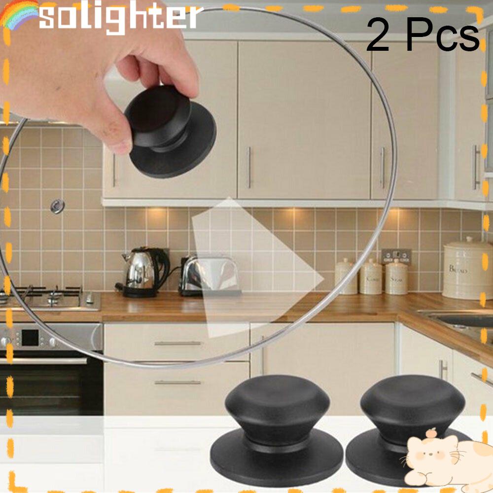 Solighter 2Pcs Knop Tutup Panci Alat Dapur Knob Sekrup Pengganti Handgrip