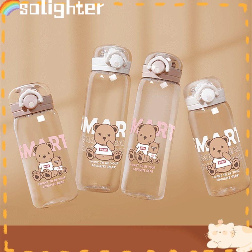 Solighter Botol Air Minum Anak Portable 600ML Travel Outdoor Gelas Plastik