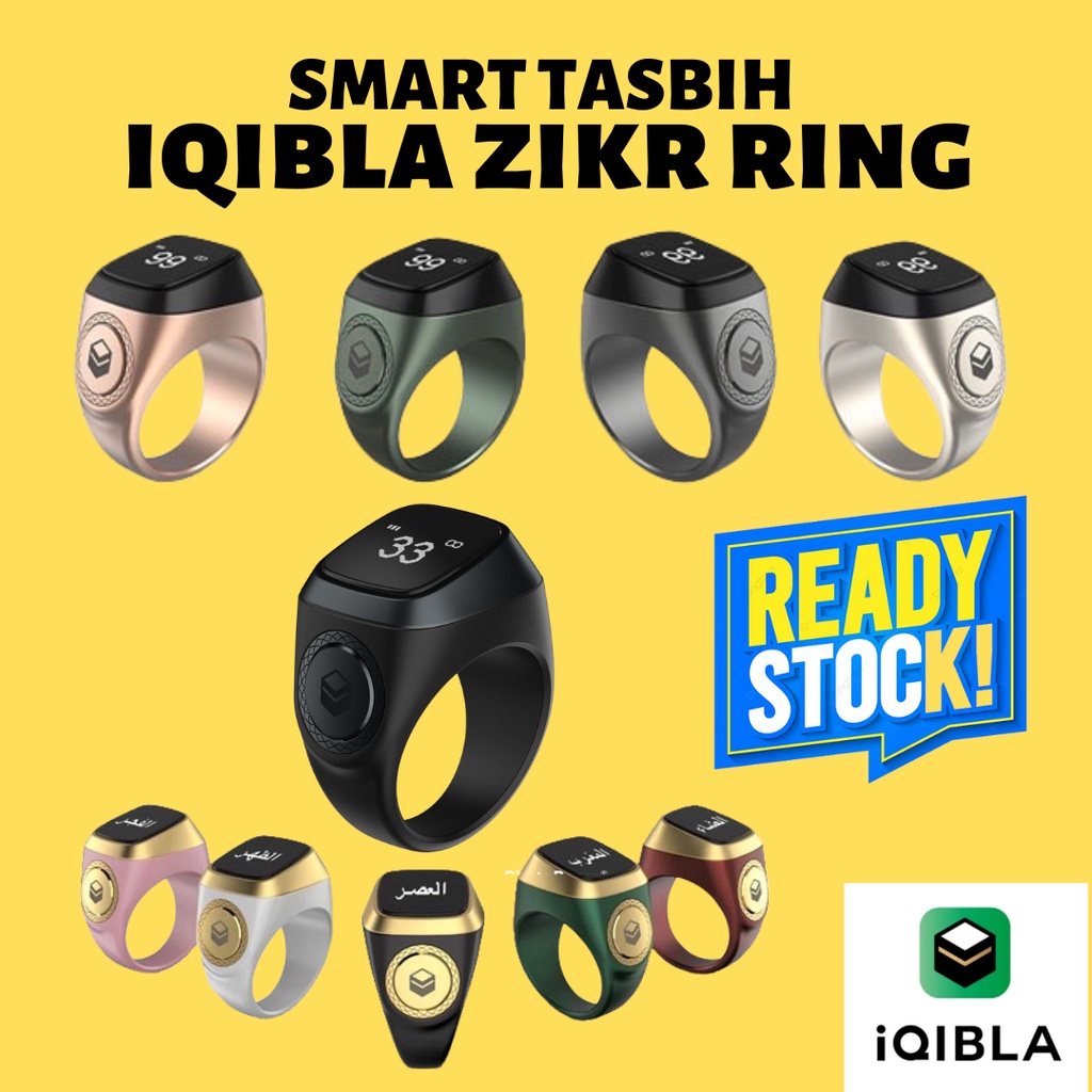 IQIBLA ZIKR LITE RING TASBIH DIGITAL COUNTER CINCIN PINTAR TASBEH ZIKIR SMART ZIKR1 RING WITH APPS