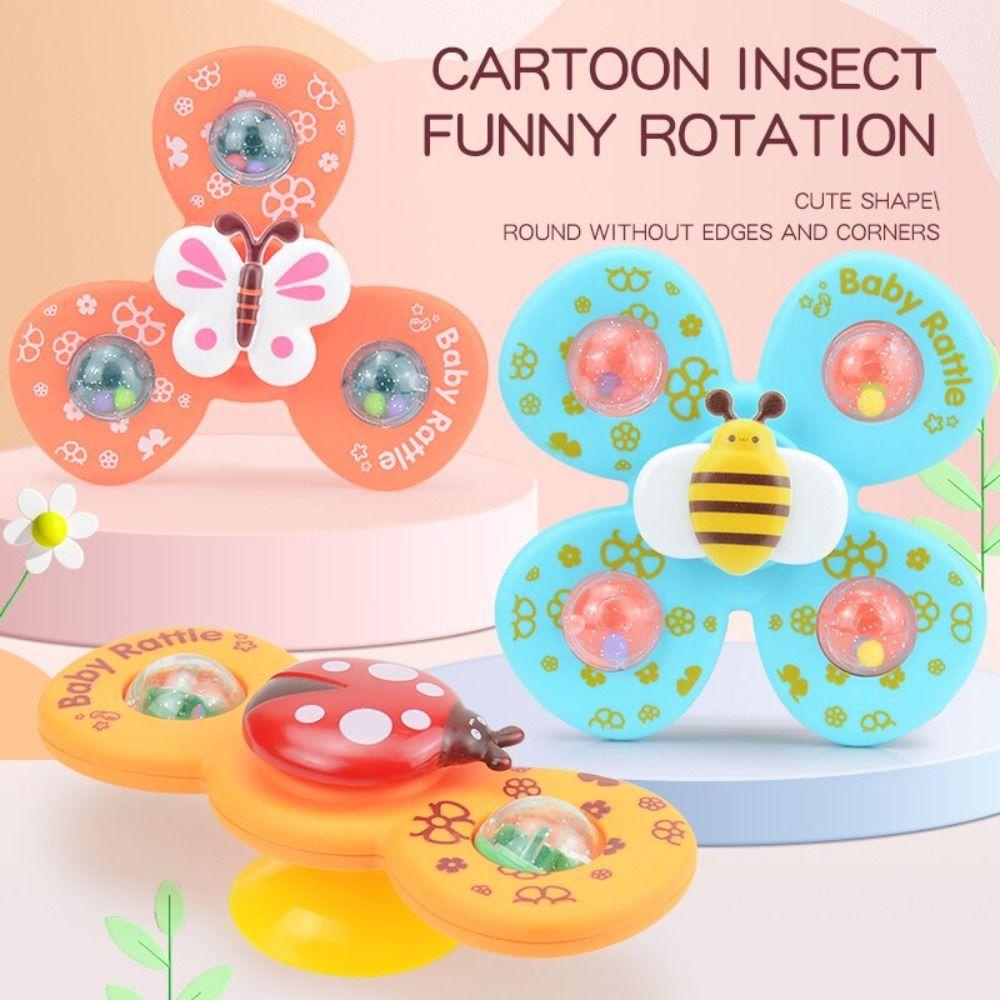 Quinton Suction Cup Spinner Mainan Bayi Mainan Kreatif Fidget Spinner Suction Toys Mainan Mandi Bayi Mainan Mandi Serangga Berputar Spinning Top