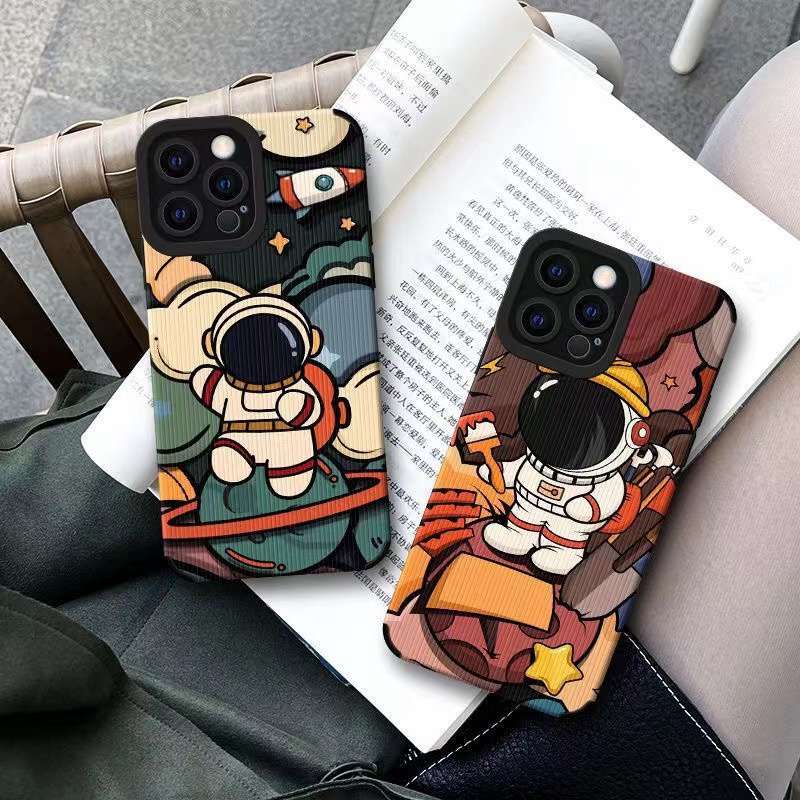 New Airship Astronaut Soft Case iP iPhone 7 8 Plus SE 2020 X XR XS Max 11 12 13 14 Pro Max FTD Stripe Casing Apple