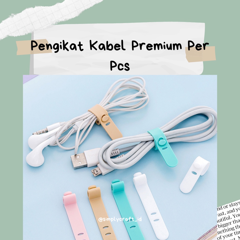 Simply Craft ID - Pengikat Kabel Charger Headset Organizer Cable Clip Cord Holder Pengikat Penggulung