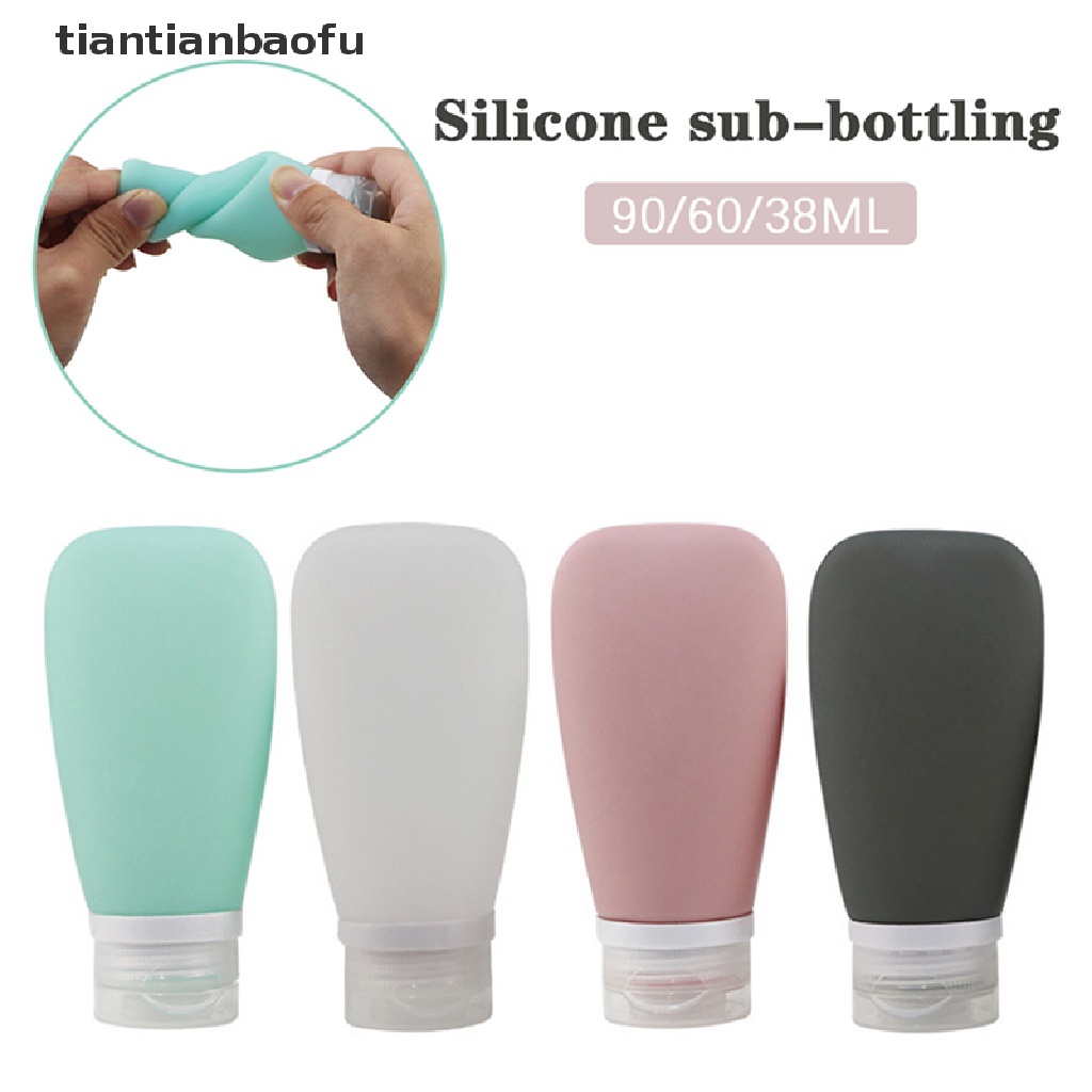 [tiantianbaofu] Dispenser Krim Shampoo Portable Travel Silicone Sub Bottling Sample Container Butik