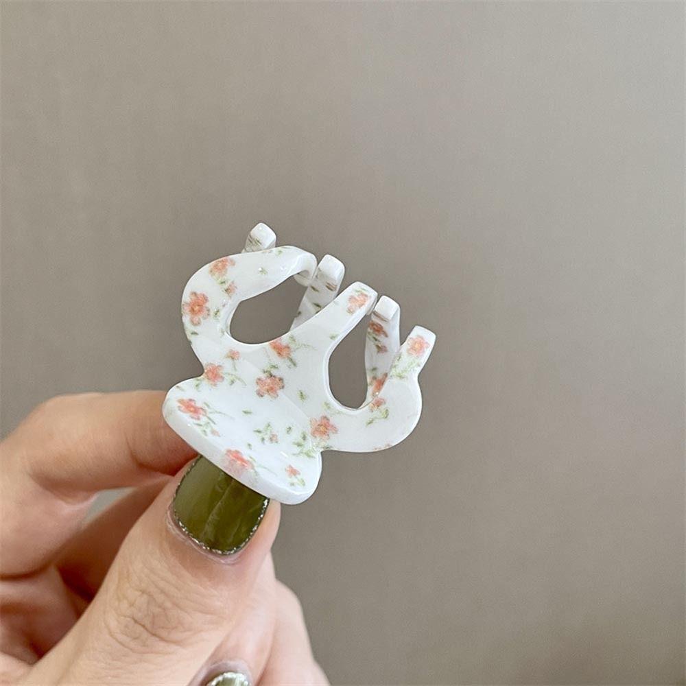 Needway Bunga Rambut Cakar Pesta Elegan Akrilik Hiu Klip Berongga Kecil Jepit Rambut Baru Heardress Ponytail Holder Korea Hiu Klip