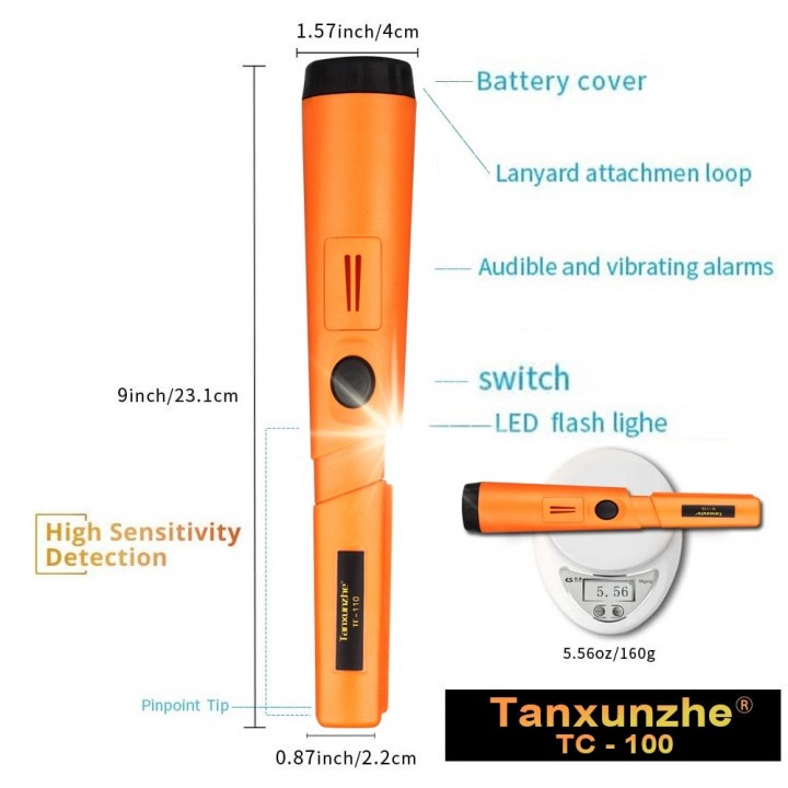 PNK23 TC110 Metal Detector Portable - Alat Deteksi Logam Emas Harta Portabel