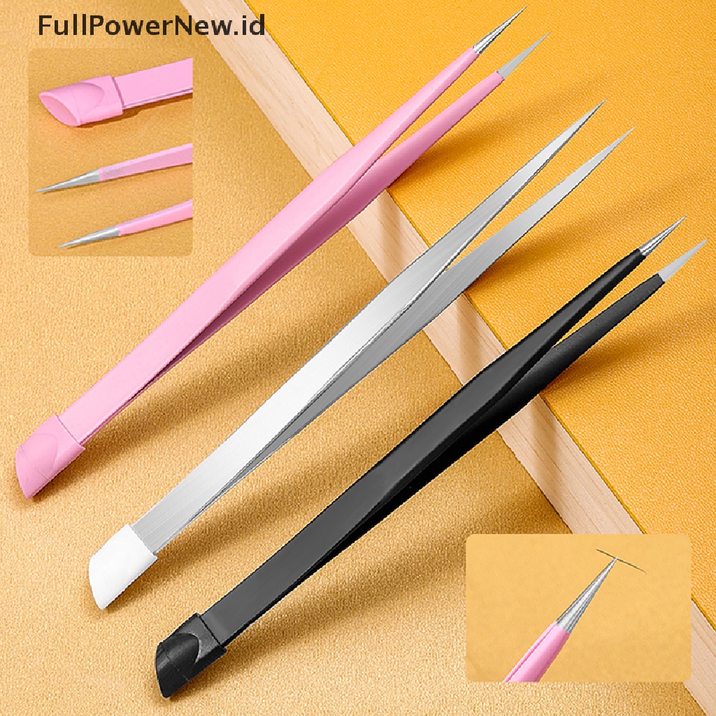 Power Pinset Kuku 3D Rhinestones Picker Nail Art Tools Dengan Kepala Penekan Silikon ID