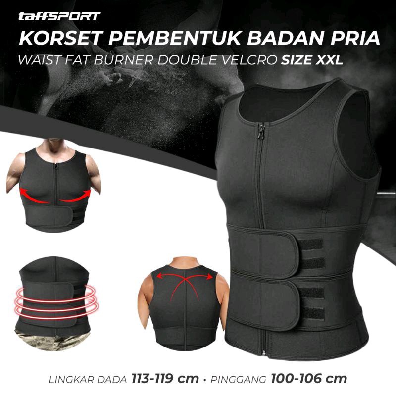 (ORIGINAl) Korset Pembentuk Badan Pria Shaper Waist Trainer Fat Burner / Korset Pria / Korset Sixpac