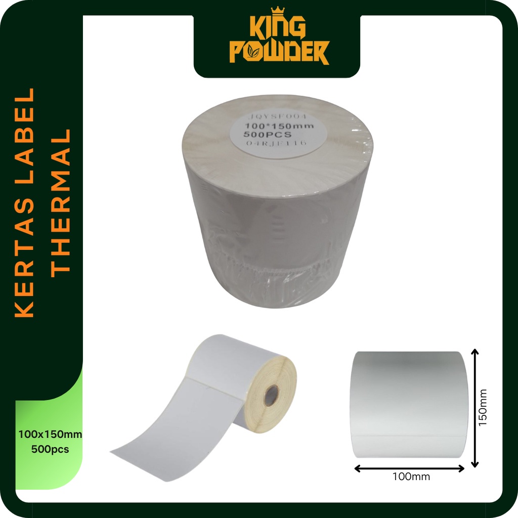 

Kertas Thermal A6 100x150 Resi Label Sticker Dus Roll Printer Barcode