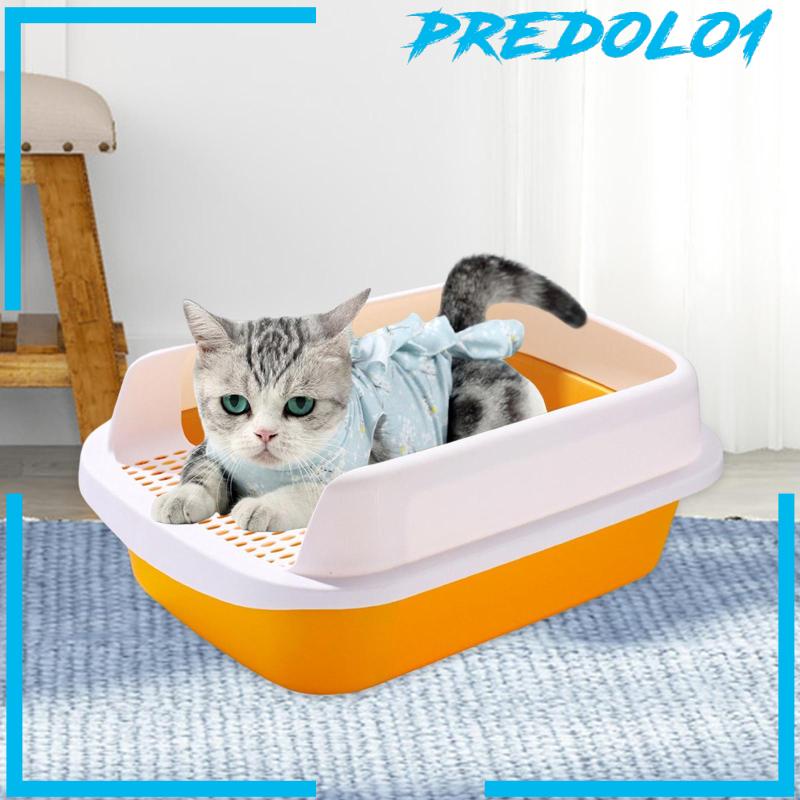 [Predolo1] Cat Litter Box Potty Toilet Removable Tray Kotoran Hewan Peliharaan Besar Mudah Dibersihkan
