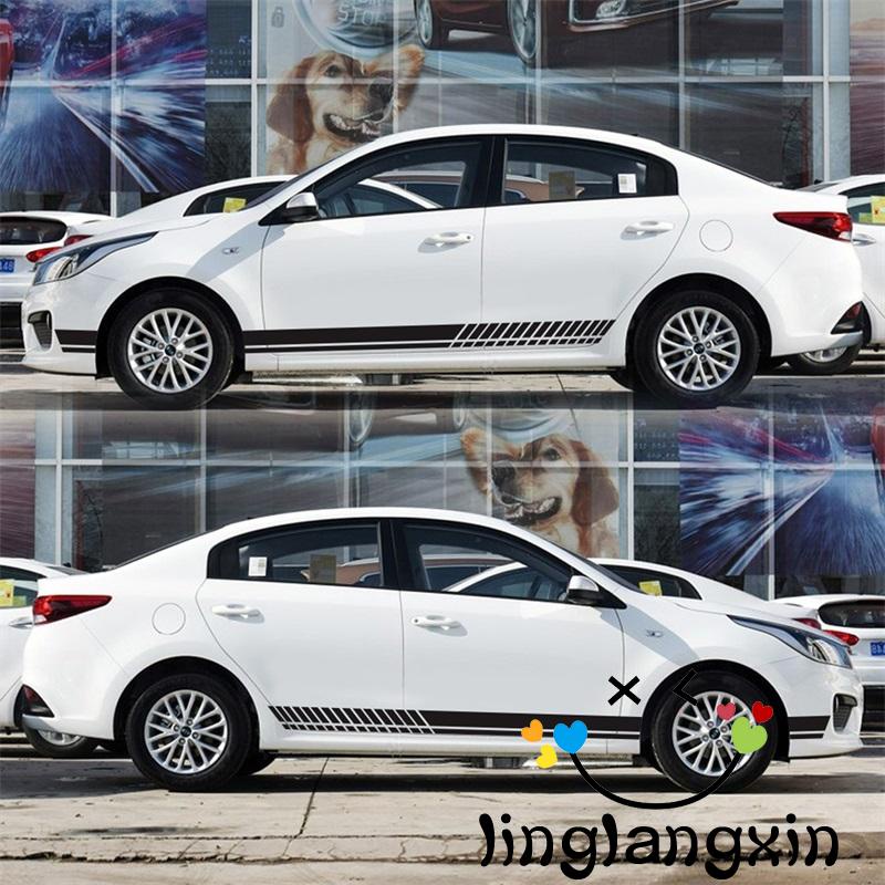 Llx-mobil Keren Gaya Stripe Tahan Air Dan Tahan Aus Stiker Samping Body Multifungsi Praktis