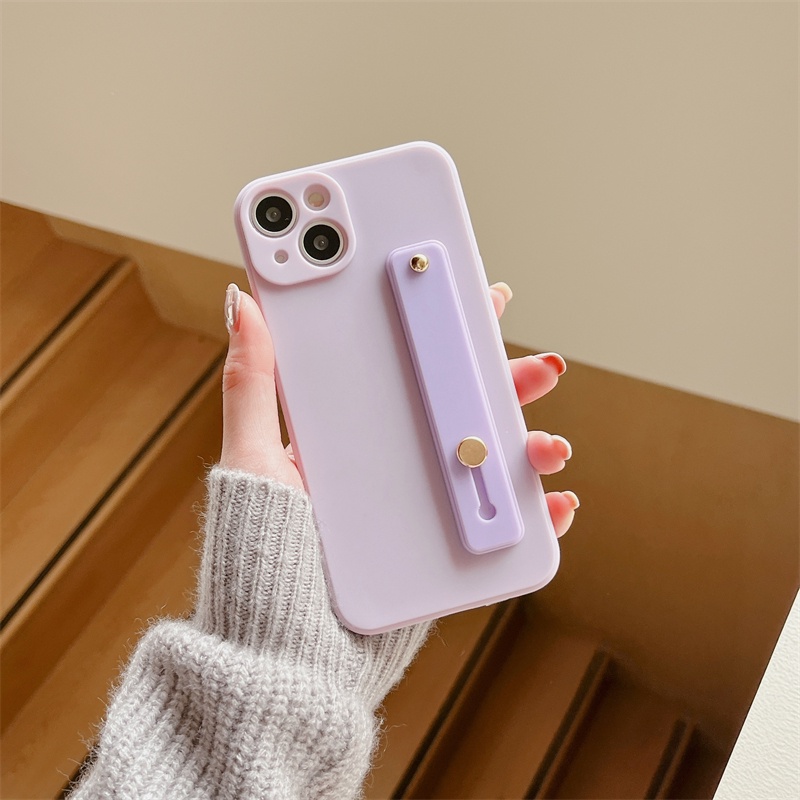 IPHONE Untuk Iphone14 13 12 11 Pro X XS Max7 8 14 Plus XR Straight Edge Bracket Casing Silikon Lembut Case